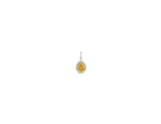 Make an entrance with this bold Pear-Shaped Diamond Crystalline Pendant. The oversized 30-carat center stone is framed by a halo of brilliance, all set in platinum-finished sterling silver. It's the perfect piece for when you want to add a touch of red-ca