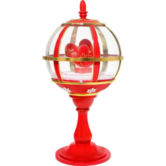 23-In. Musical Snowy Tabletop Valentine's Day Lantern