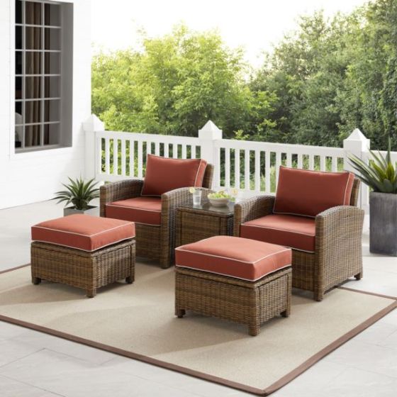 Bradenton 5Pc Wicker Outdoor Chair Set