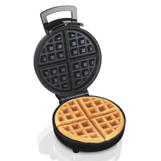 Round Belgian Waffle Maker w/ Adjustable Temperature