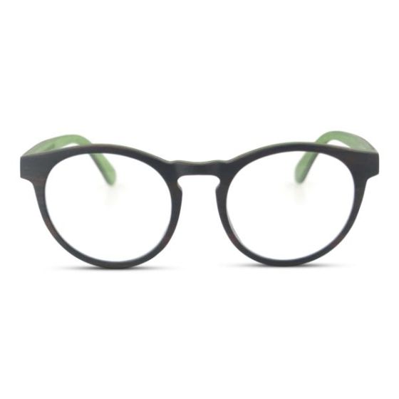 Forrest  Ebony Round Blue Light Blocker Glasses Wooden Glasses