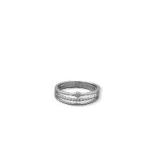 Sterling silver and CZ stack ring: Size 8