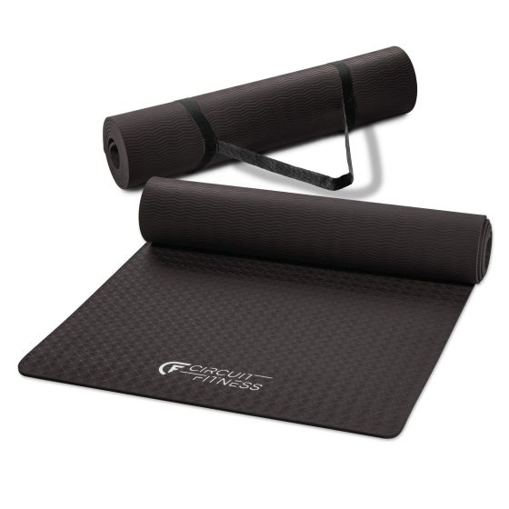 Circuit Fitness TPE Exercise Mat - Midnight Black - 1/4