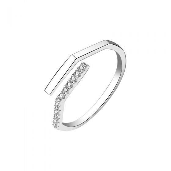 Latonia Cabella created Sterling Silver Geometric design with AAA CZ Ring