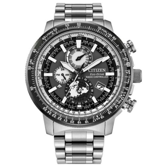 Men's Promaster Geo Trekker Eco-Drive Silver-Tone SS Watch Gray Dial