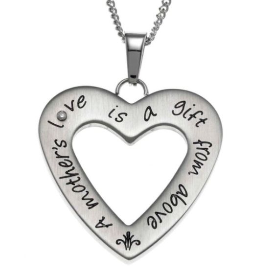 Joyful Sentiments Open Heart Mother's Love Pendant Necklace