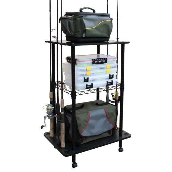 12-Fishing Rod Tackle Cart
