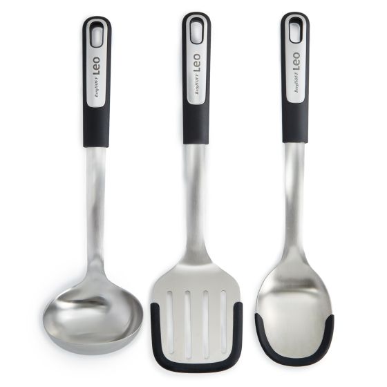 Leo Graphite 3pc Recycled SS & PP Utensil Set