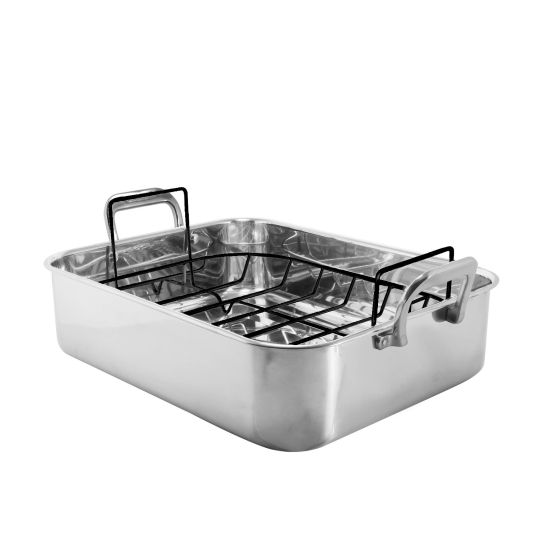 Stainless Steel Roaster with Non -Stick Rack