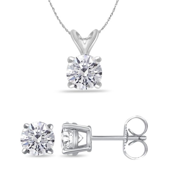 Bright White Round Lab Grown Diamond Set  in 14K Yellow Gold 1.20ct, Color-FG, Clarity-VS