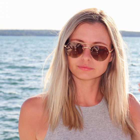 Dilon - Aviators Wooden Sunglasses Brown