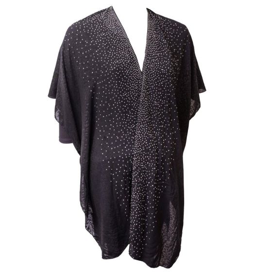Solid Animal Print Kimono With Stones