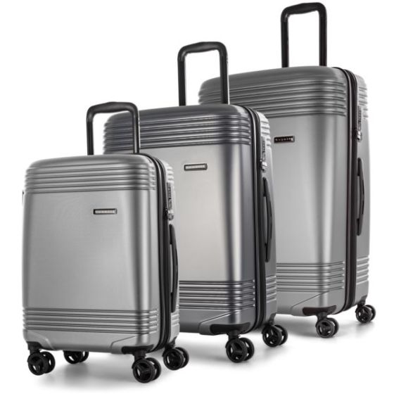 Nashville 3-Piece Recycled Pet Hardside Luggage Set-Charcoal