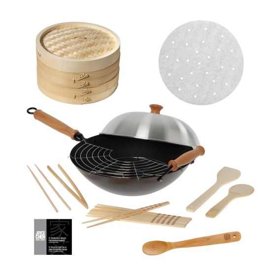 Joyce Chen - 13-Piece Professional Series Non-stick 14-Inch Wok Bundle