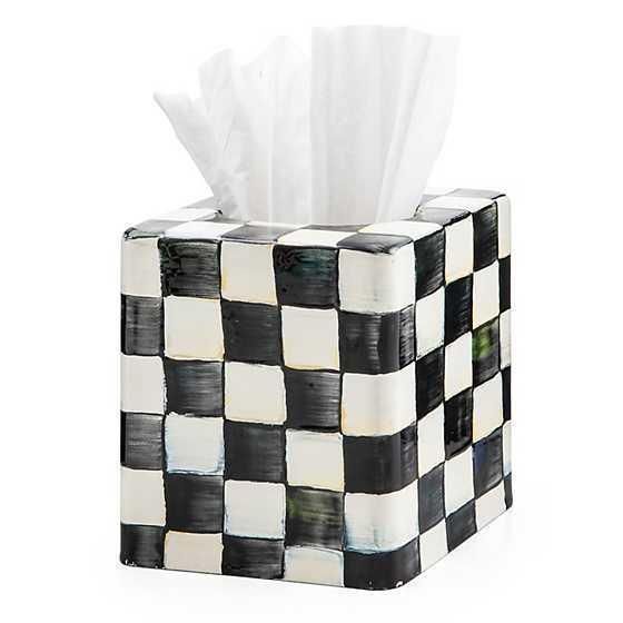 mocha check boutique tissue box cover