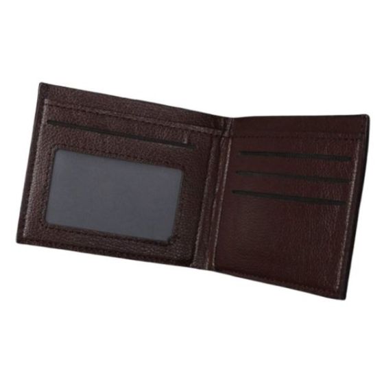 Top Grain Leather Brown Wallet in Pebbled Finish