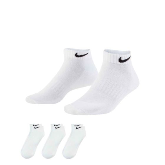 Nike Everyday Cushioned Training Low Socks (3 Pairs) - White/Black/L
