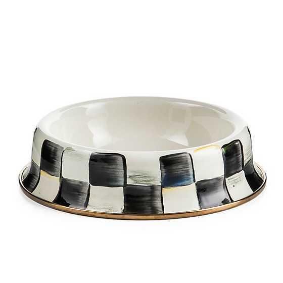 mocha check cat dish