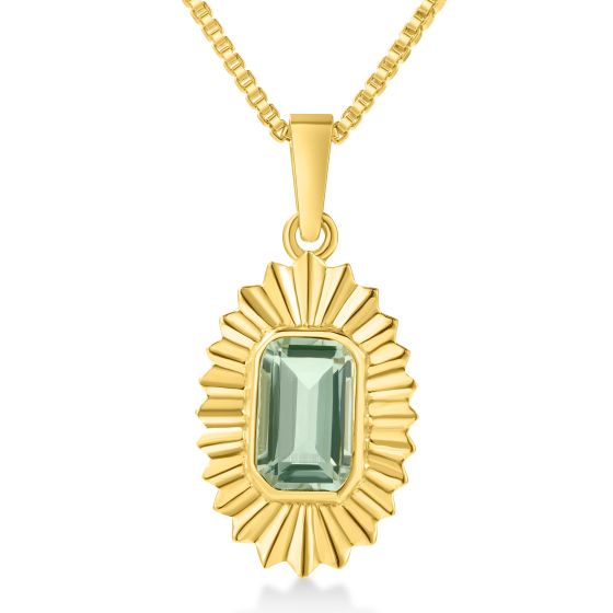 Green Amethyst Aura Necklace