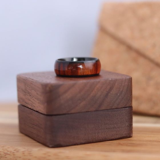 Meliaceae - Tungsten & Mahogany Ring Size 10