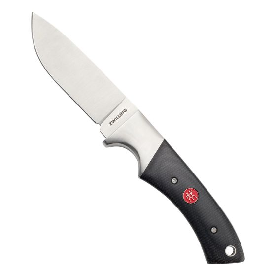 Fixed Hunter Knife w/ Leather Sheath Black Micarta