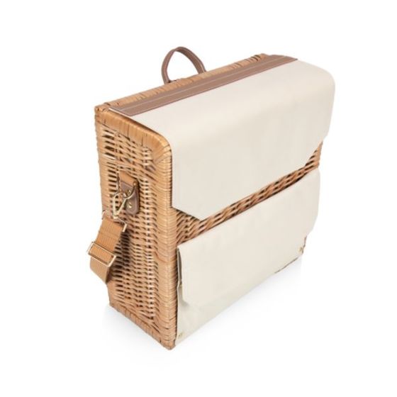 Corsica Grande Wine & Cheese Basket Backpack, (Beige Canvas)