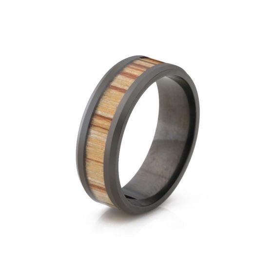 Hemlock - Tungsten & Teak Ring Size 13