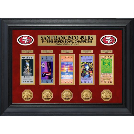 San Francisco 49ers Super Bowl Champions Deluxe Gold Coin Ticket Collection