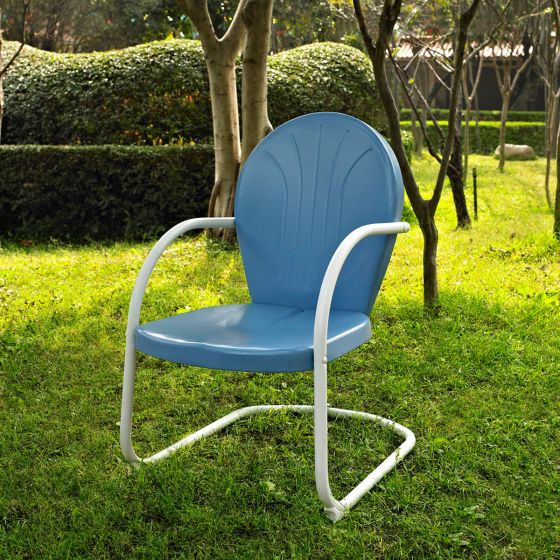 Griffith Metal Chair in Sky Blue Finish