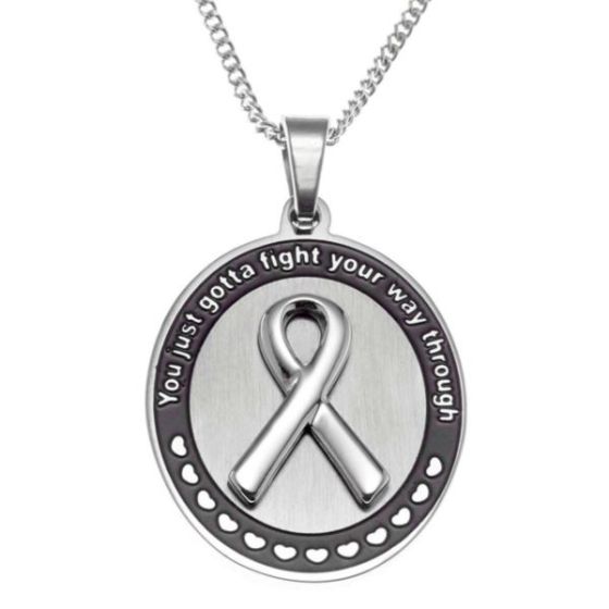 Joyful Sentiments Gotta Fight Oval Pendant Necklace