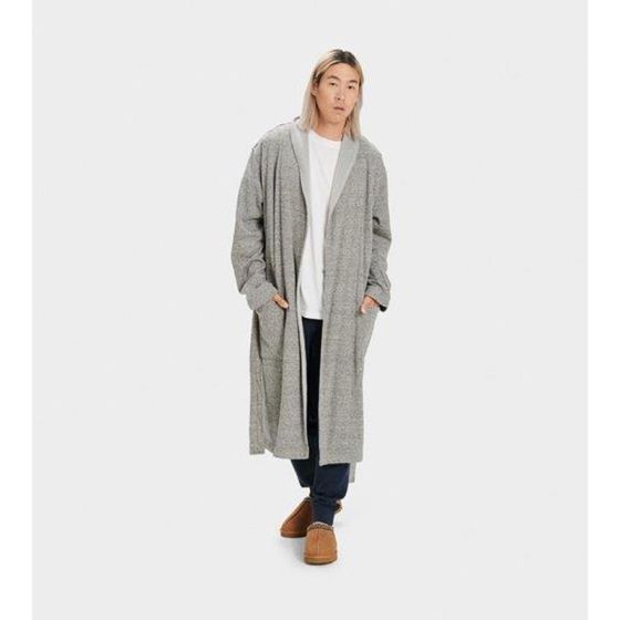Mens Robinson Robe-Grey Heather-XL/2X