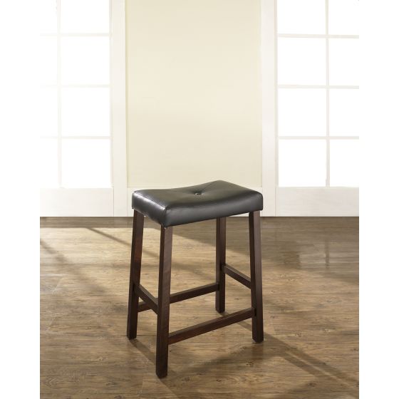 Pair of Upholstered  Bar Stool (Mahogany) w/ 24