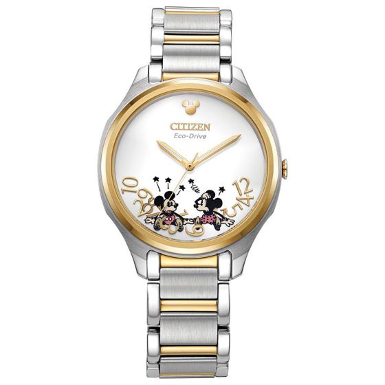 Ladies Mickey and Minnie Two Tone Stainless Steel Bracelet watch