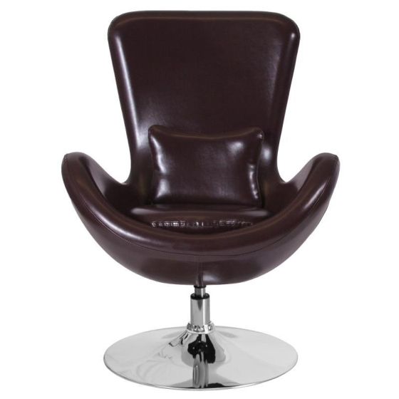 Egg Series Leathersoft Lounge Chair: Gray