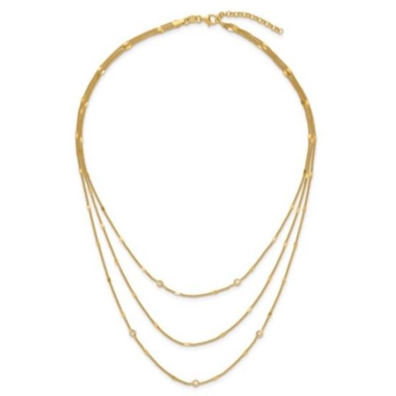 Sterling Silver Gold-Tone Multi-Strand Necklace