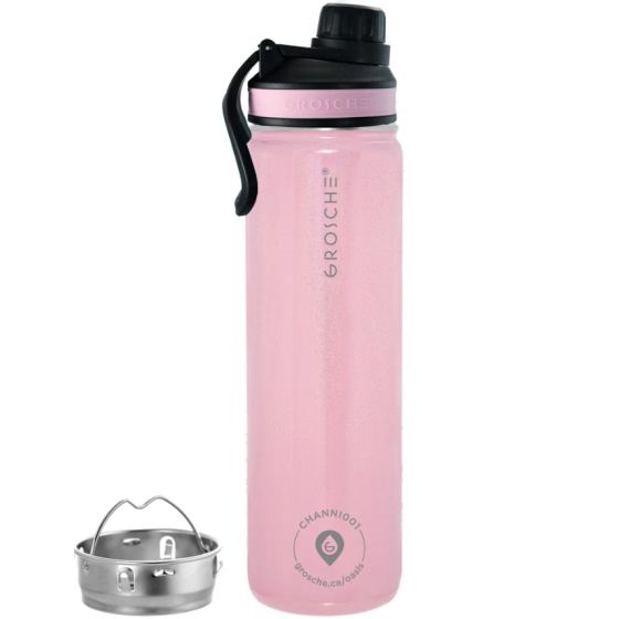 OASIS Infuser Water Bottle - Rose Quartz - 650ml 22 fl oz