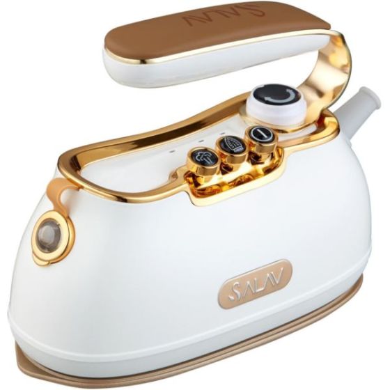 Retro Edition Duopress Steamer and Iron with Ceramic Coated Plate, Pearl