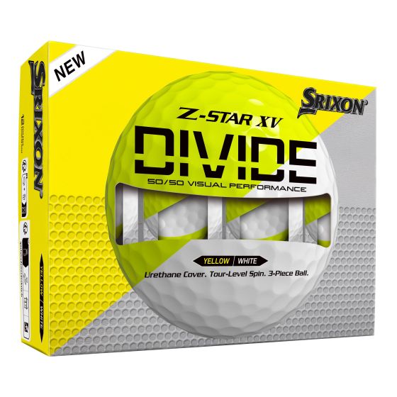 Srixon Z-Star XV 9 Divide Yellow/White Golf Balls - 1 Dozen