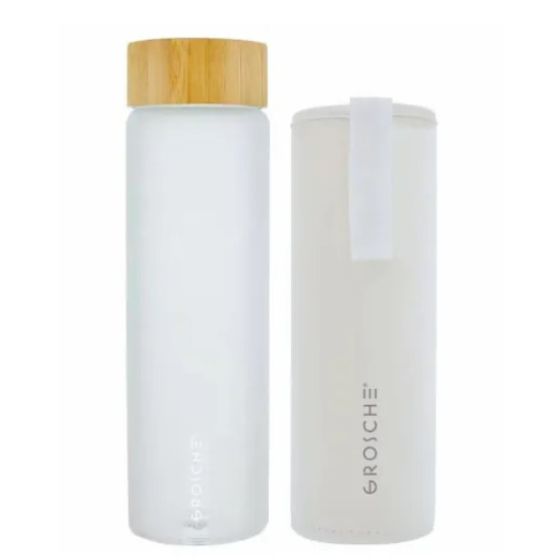 Venice Glass Water Bottle - Frosted Glass - 650ml 22 fl oz