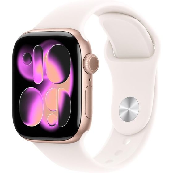 Apple Watch Series 11 GPS + Cellular 42mm Rose Gold Aluminum Case with Light Blush Sport Band - M/L
