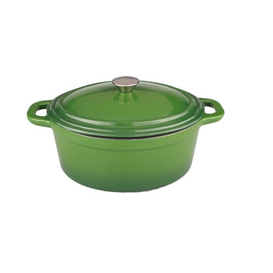 Neo Cast Iron Oval Covered Casserole 8qt Green