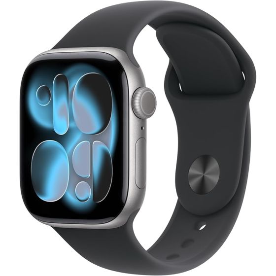 Apple Watch Series 11 GPS + Cellular 42mm Space Gray Aluminum Case with Black  Sport Band - S/M