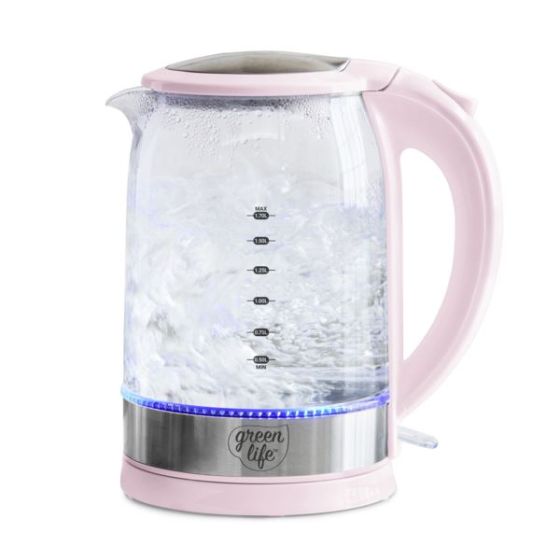Qwik & EZ Electric Glass Kettle Pink