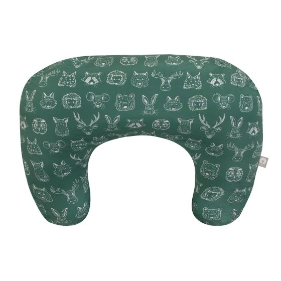 Boppy New Nursing Pillow Green Forest Animal Sketches