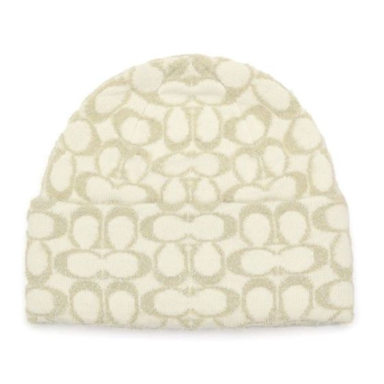 Signature C Metallic Beanie - Chalk