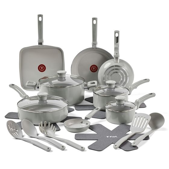 Refresh Ceramic Non-Stick 20-Piece Cookware Set - Moon Grey