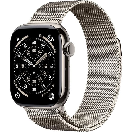 Apple Watch Series 11 GPS + Cellular 42mm Natural Titanium Case with Natural Milanese Loop