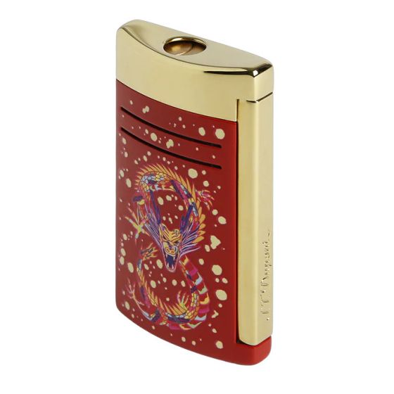 S.T. Dupont Lighter Maxijet Year Of The Dragon in Burgundy and Gold