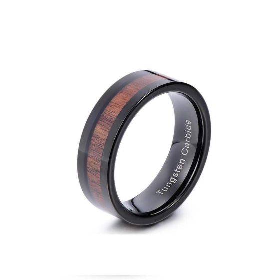Axe - Tungsten & Koa Ring Size 7