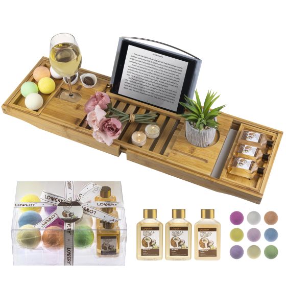 Premium Bamboo Bathtub Tray Size 13 Pieces